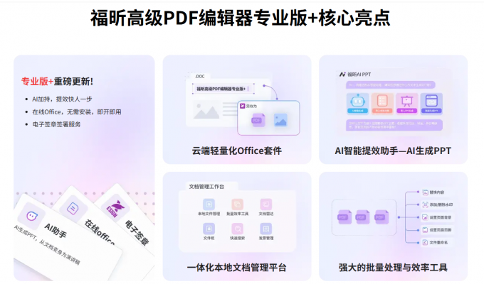 福昕高级PDF编辑器专业版+核心亮点