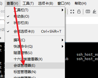 开启会话管理器
