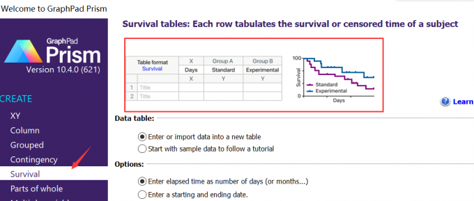 Survival类型图表