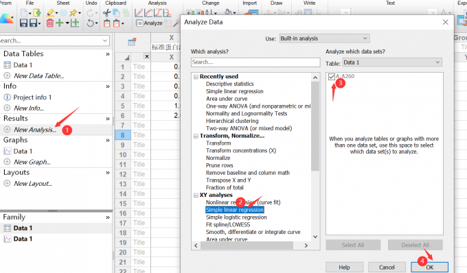 选择简单线性回归分析