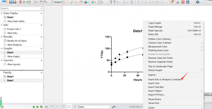 选择Insert Info or Analysis Constant..选项
