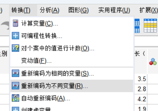 重新编码为不同变量