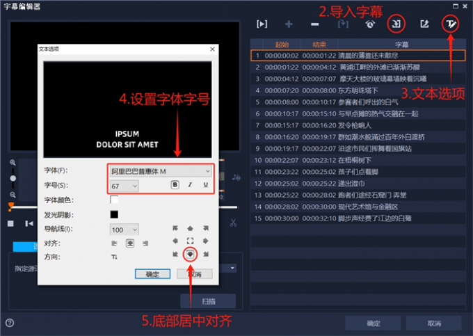 在字幕編輯器中調(diào)整樣式