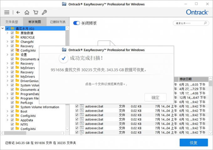 G盘扫描结果展示