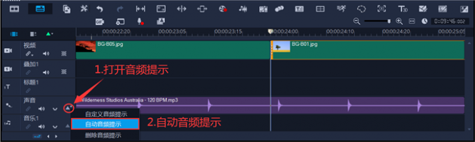 打开自动音频提示