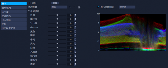 专业级调色面板