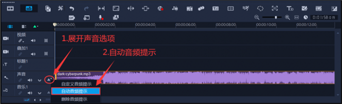 打开自动音频提示