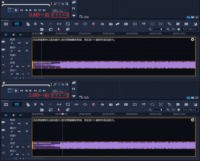 不同节拍频率对比