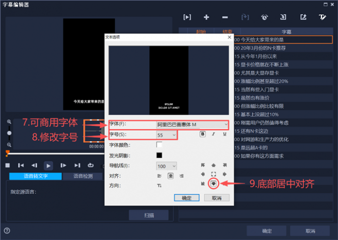 设置字幕样式参数