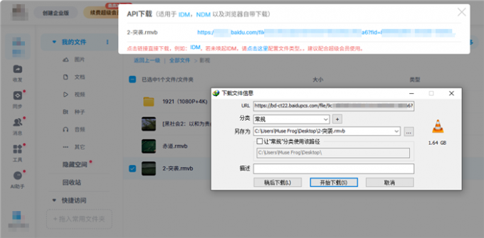 用IDM下载网盘文件