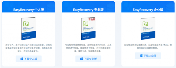 三种EasyRecovery软件版本