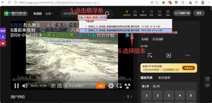 选择下载视频版本