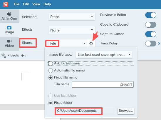 设置自动保存位置