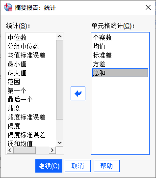 统计量设置