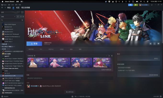 安装《Fate/EXTELLA LINK》