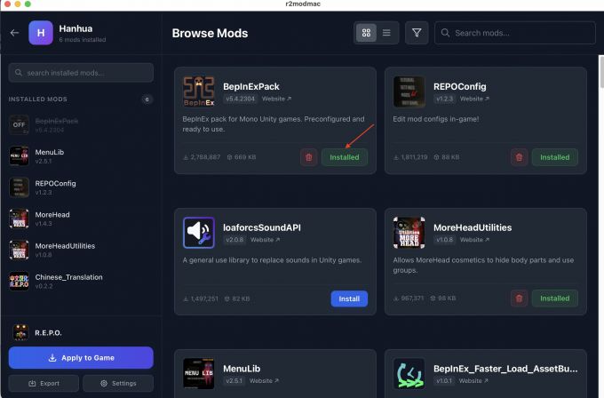 安装BepinExPack模组