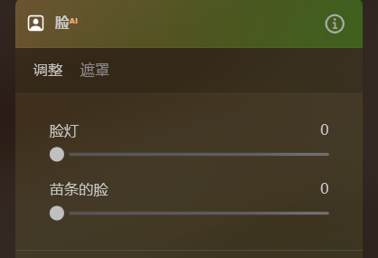 脸灯调整界面图
