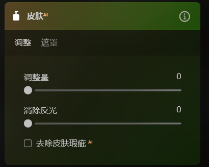 皮肤调整界面图