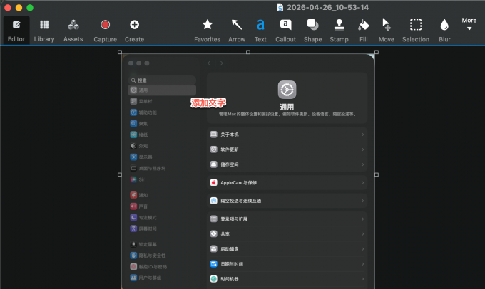 在Snagit内置的编辑器中添加修改文字