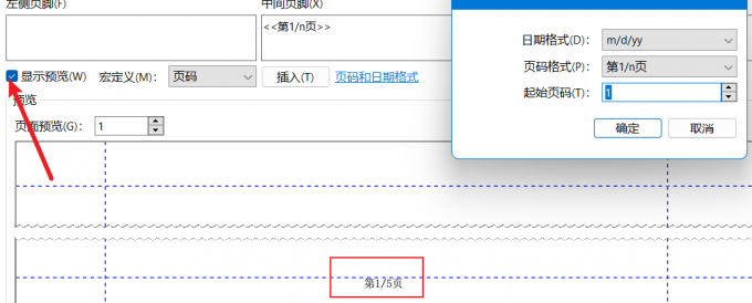 预览插入页码样式