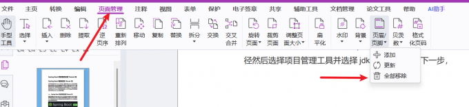 删除错误的页码