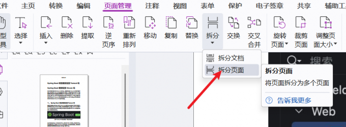 拆分单页成PDF文档
