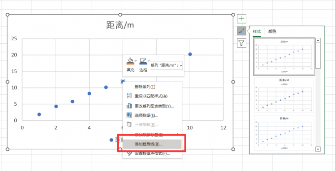 添加趋势线