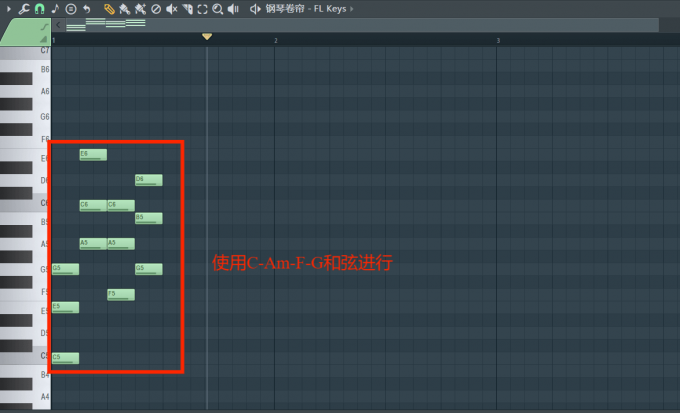 使用C-Am-F-G和弦进行