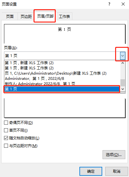 页面设置对话框