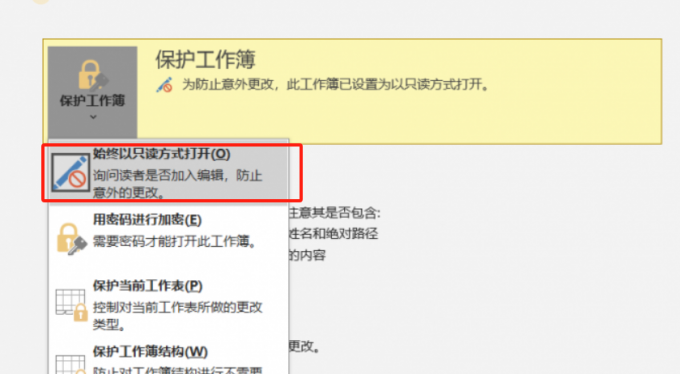 始终以只读方式打开