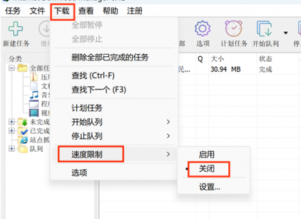 关闭IDM速度限制