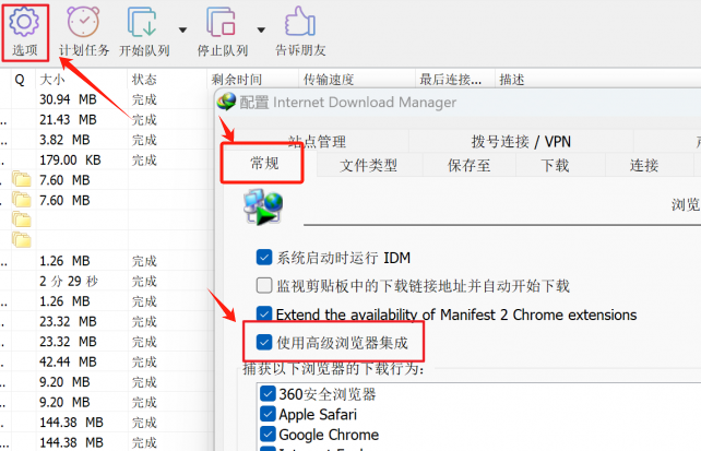 IDM开启集成功能