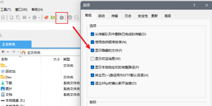 手动开启显示隐藏的文件