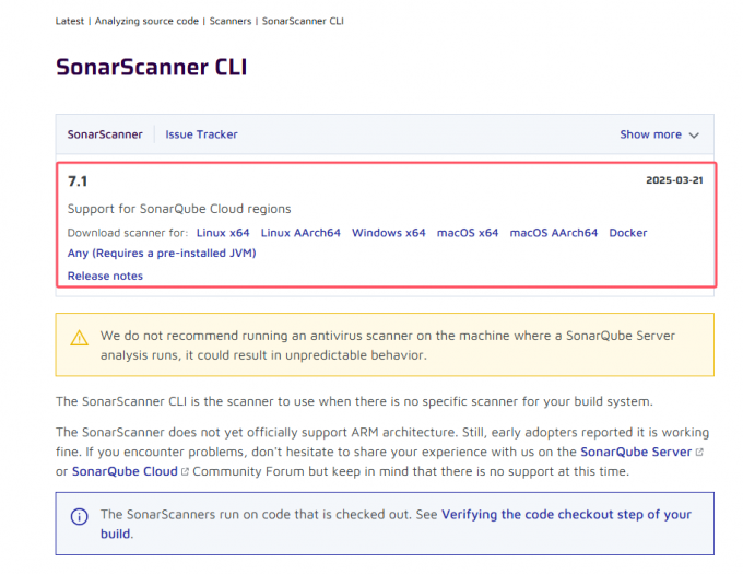 下载SonarScanner CLI