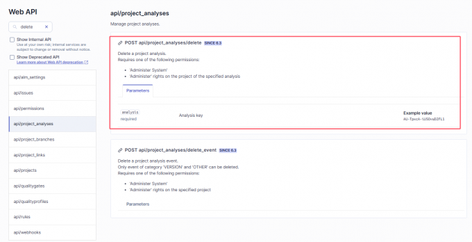 删除相关API