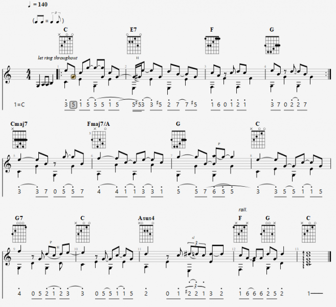 五线谱与简谱对比