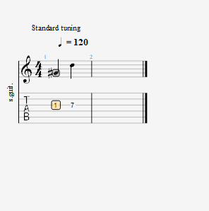 击弦音符在同一根弦