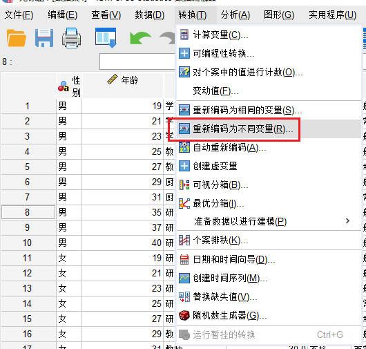 重新编码为不同变量