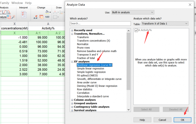 选择非线性拟合