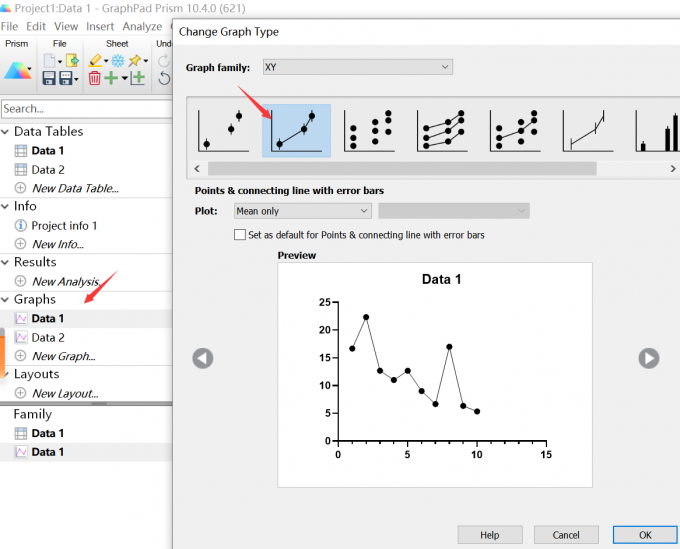 选择绘制折线图