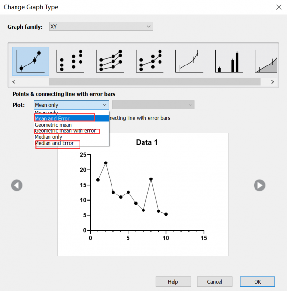 选择带有误差显示的选项