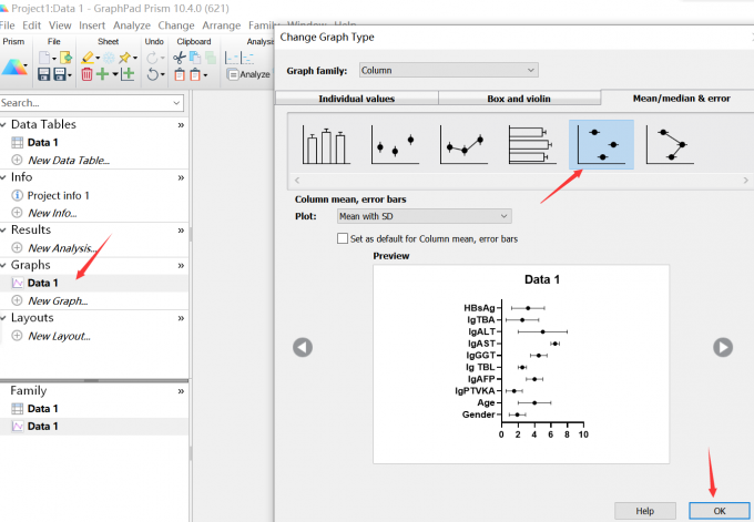 选择要绘制的图表类型