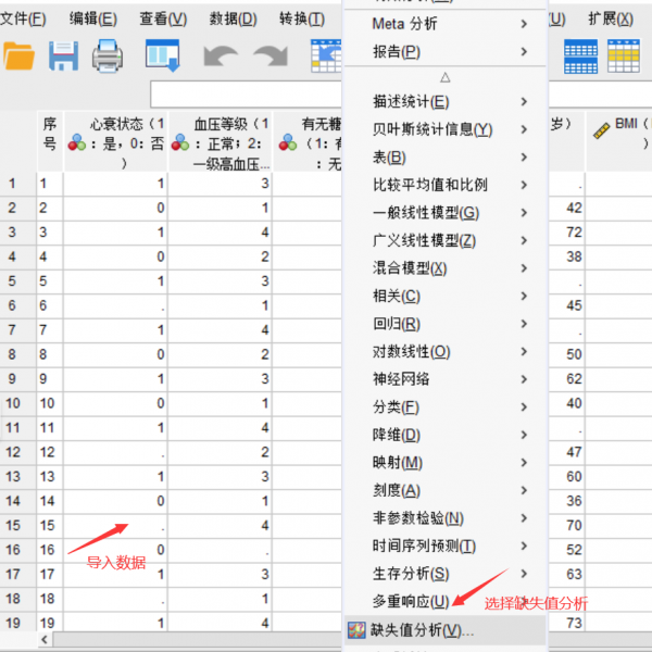 选择缺失值分析