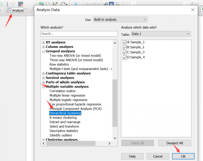 选择Hierarchical Clustering