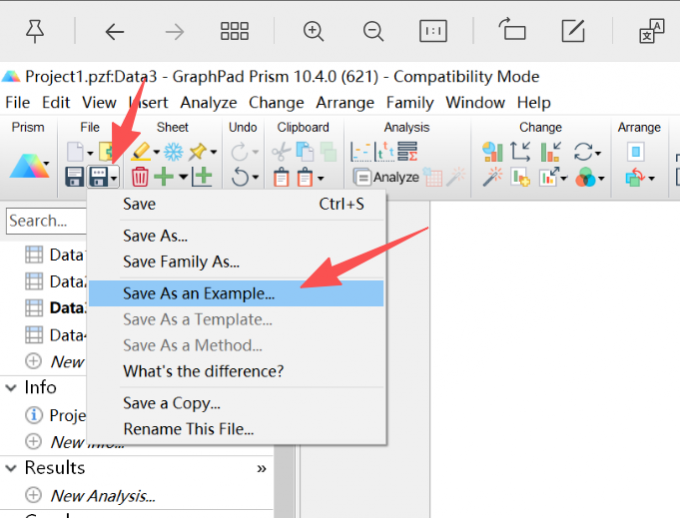 选择Save As an Example选项