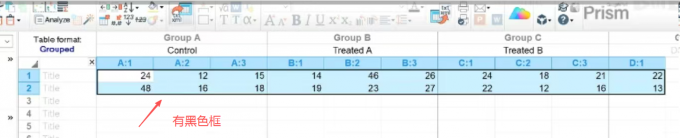 导入的数据有黑色框，说明已建立链接