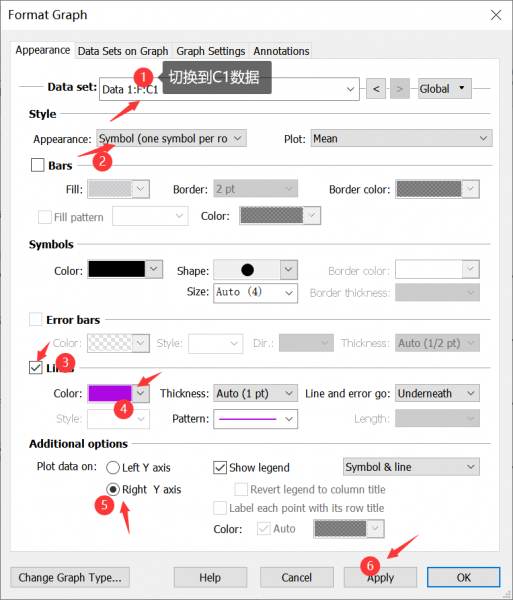 修改C1数据成折线