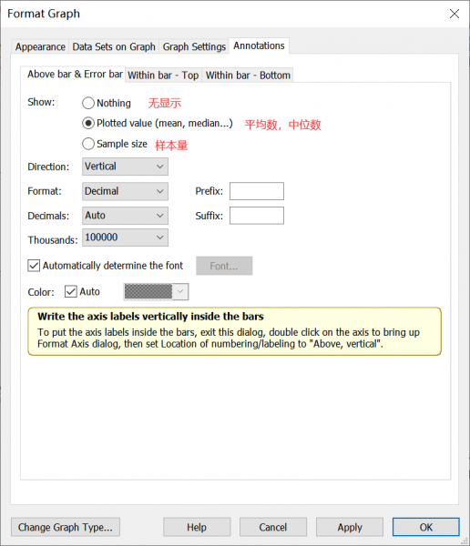 选择显示平均数或者是样本量