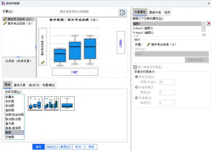 选择单变量箱图