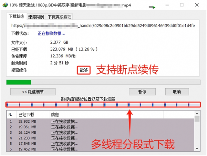 IDM任务下载界面